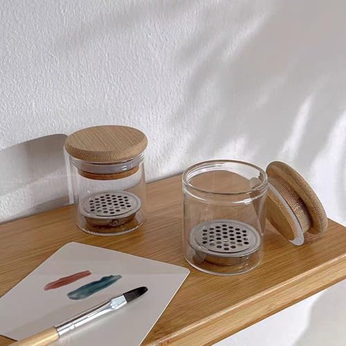 BRAVIKERLY Nail Art Cleaning Cup with Stainless Steel Filter