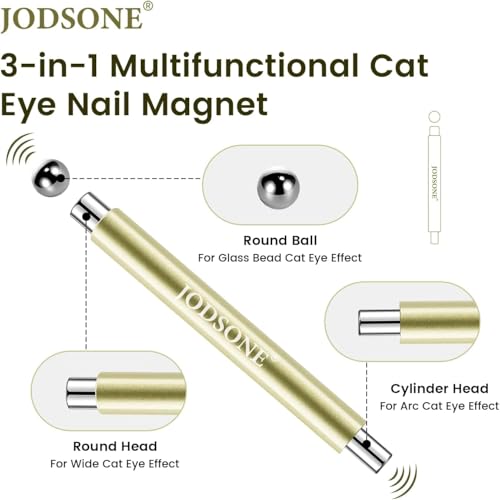 JODSONE 3-in-1 Cat Eye Magnet Nail Art Tool for Gel Polish