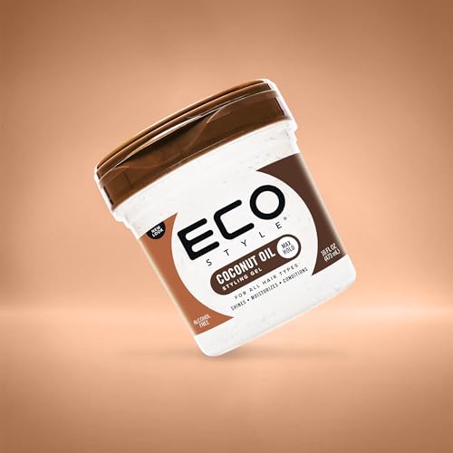 Ecoco Eco Style Gel - Coconut Oil - Adds Luster And Moisturizes Hair - Weightless Styling And Superior Hold - Prevents Breakage And Split Ends - Promotes Scalp Health - For All Hair Types - 16 Oz