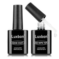 Luxbon No Wipe Gel Base Top Coat Set 2×15ml BT15ML for UV Nail Manicure