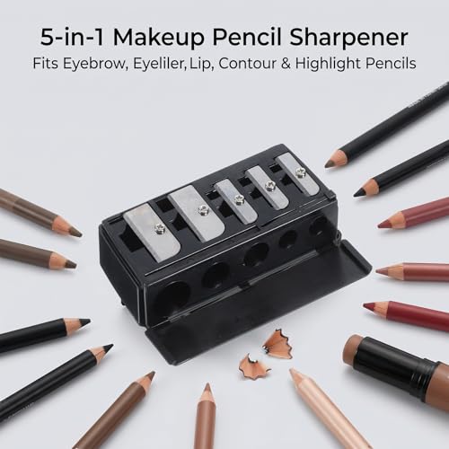 2-Pack Makeup Pencil Sharpeners - 5 Hole & 2 Hole Design