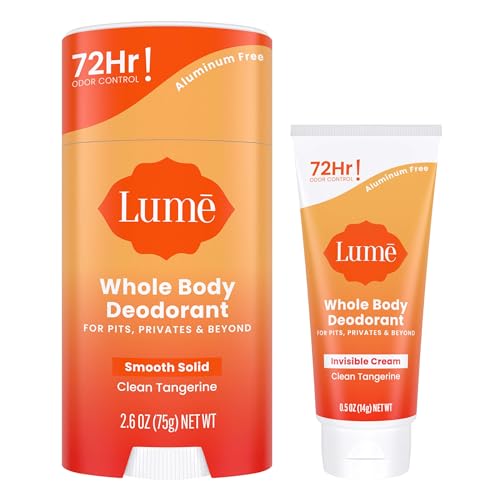 Whole Body Deodorant Bundle - Cream Tube & Stick, Tangerine, 72-Hour Odor Control