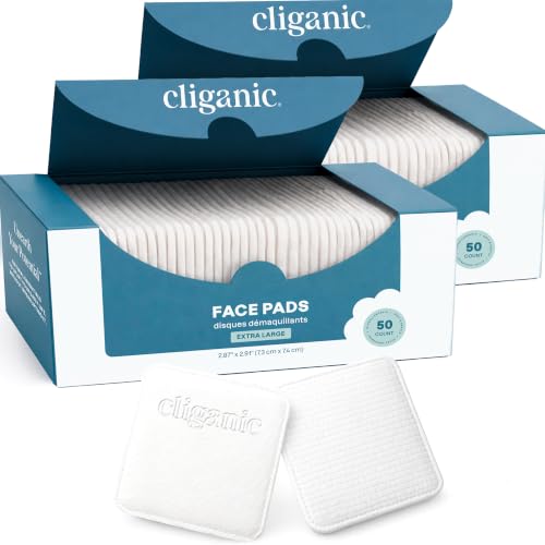 Cliganic Extra Large Face Pads 100 Count Dual-Sided