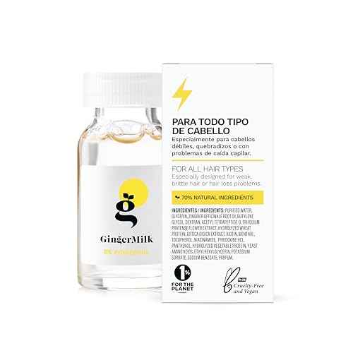 Hair Growth Ampoule with Biotin & Ginger | Controls Hair Loss, Stimulates Scalp & Strengthens Roots | BE Powerful by Ginger Milk | 3-Pack (0.5 fl oz ea)