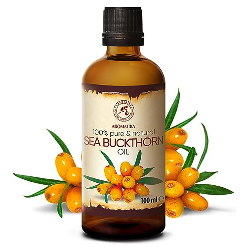 AROMATIKA Sea Buckthorn Oil 3.4 Fl Oz - Pure & Natural - Hippophae Rhamnoides - Carrier Oil for Essential Oils - Base Oil for Nails - Hair - Face & Body Care