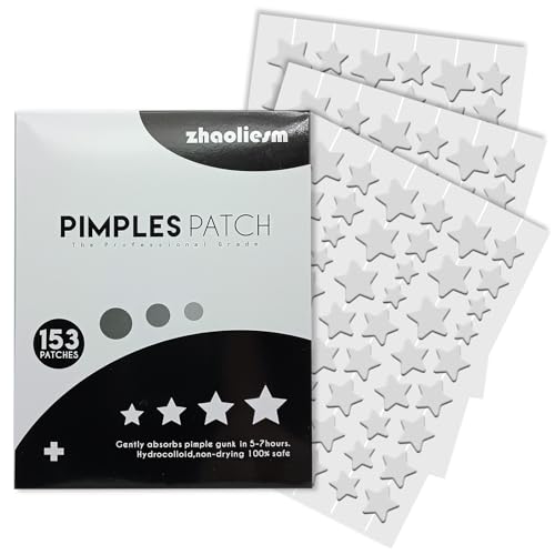 Clear Star Pimple Patches for Face, 153 Count Hydrocolloid Star Acne Patches Invisible, Cute Zit Covers for Face, Spot Stickers with Tea Tree, Salicylic Acid and Cica Oil