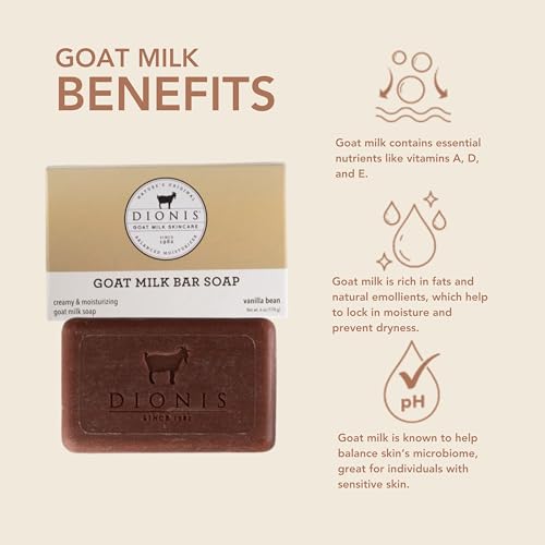 Dionis Goat Milk Vanilla Bean Bar Soap 6 oz (Pack of 1)