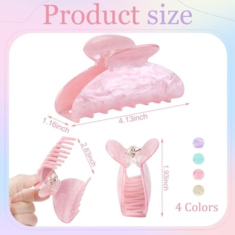4.2 Inch Acrylic Claw Clips, 4 Pack Hair Clips for Women