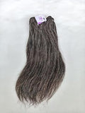 Clytie Raw Straight Salt and Pepper Gray Human Hair Bundle - 6IN