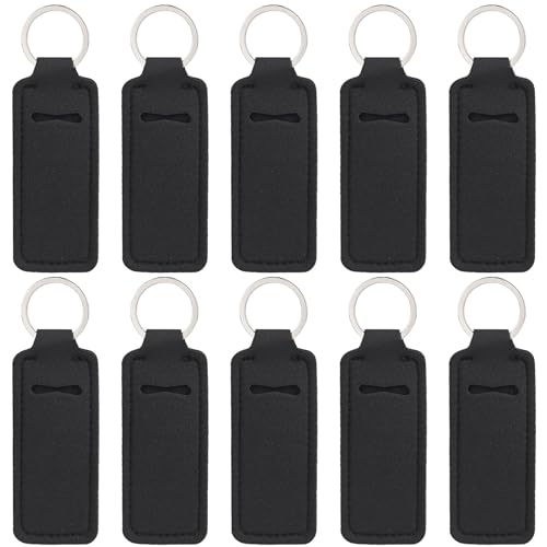 AUEAR, 10 Pack Lip Balm Sleeves Lipstick Holder Chapstick Keychain Holders Gloss for Women and Girls