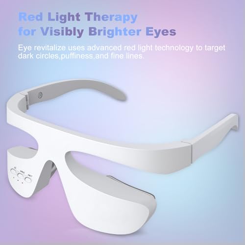 Under Eye Red Light Therapy Device with Massage - 3 Modes for Dark Circles & Eye Fatigue