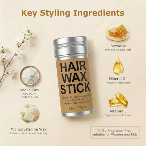 Hair Wax Stick for Flyaways & Frizz Control | 2.7 oz