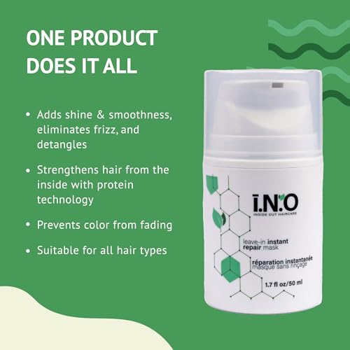Earthly Body Inside Out Haircare Leave-In Instant Repair Mask - 1.7 fl oz - Strengthens & Repairs for Shiny, Detangled, Frizz-Free Hair - Plant-Based Formula - Vegan & Cruelty Free