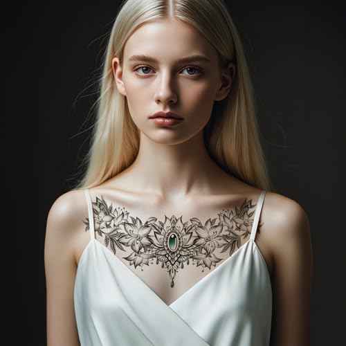 POSTA 6 Sheets Chest Large Temporary Tattoo for Women, Abdomen Waist Back Fake Tattoos for Adults, Realistic Moth Flowers Tattoo Stickers, Body Scar Cover Belly Tattoos