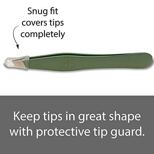 Tweezers ? Surgical Grade Stainless Steel - Slant Tip for Expert Eyebrow Shaping and Facial Hair Removal ? with Protective Pouch (Sage)