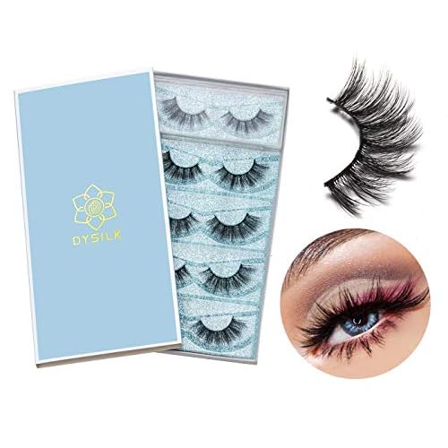 DYSILK Mink Eyelashes Faux 6D Natural Volume False Eyelashes 5 Pairs and Mink Lashes Faux 10 Styles Mixed Fake Lahses