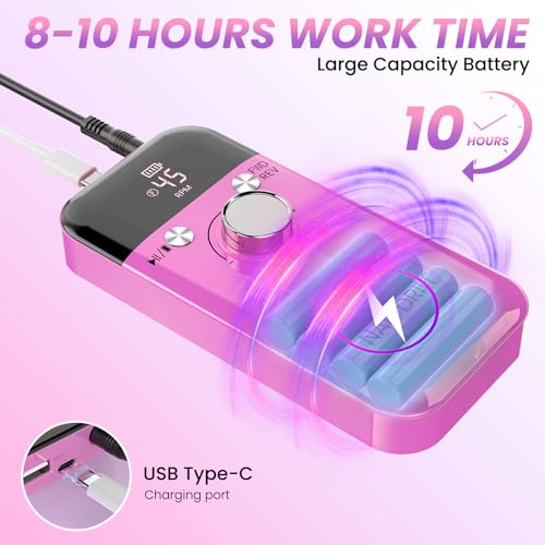 Maohaha Medium Cordless Electric Nail Drill Kit for Acrylic Gel Nails Manicure Pedicure