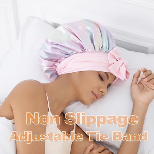 Satin Silk Bonnet for Sleeping - Double Layer Hair Cap