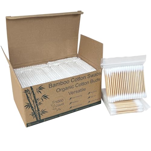 Eyxformula 1000 Count Bamboo Cotton Swabs - Eco-Friendly Ear Cleaning & Makeup Removal