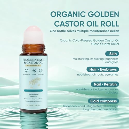 Frankincense & Castor Oil Roll-On with Rose Quartz - 50ml