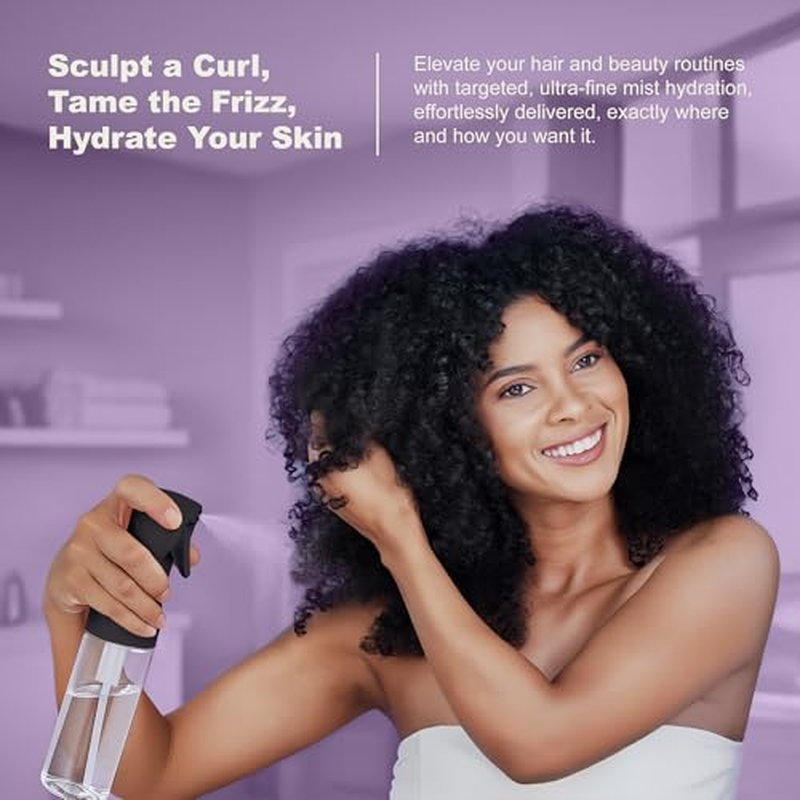 2 Pack Continuous Fine Mist Spray Bottles for Hair