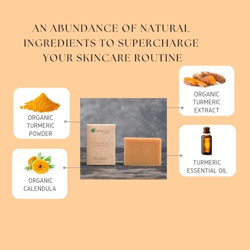 Aspen Kay Naturals Turmeric Soap for Face & Body - With Organic Shea Butter, Chamomile & Calendula - Gentle Turmeric Face Wash, All Skin Types, Made in USA (6 pack)