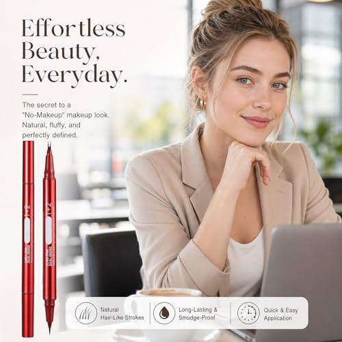 Dual-Ended Eyebrow Pen with Hair-Like Faux Brow Brush