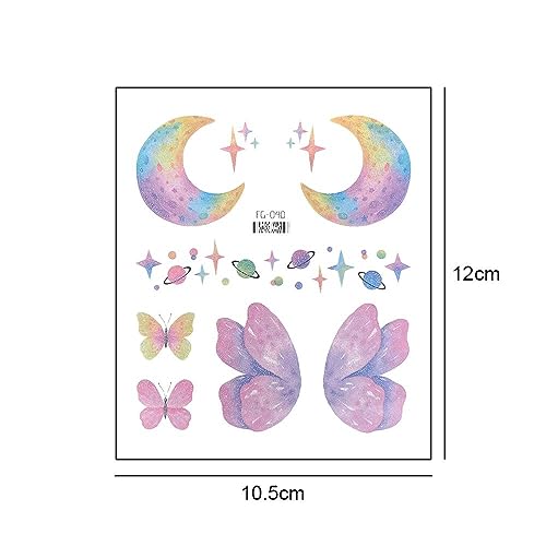 Pokinge 34 Sheets Temporary Tattoo Stickers - Flower & Butterfly