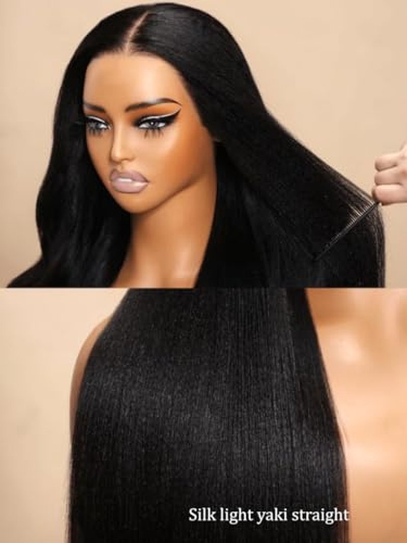 UNICE 18" Yaki Straight Glueless Lace Front Wig - 7x5 HD Lace, Pre Plucked