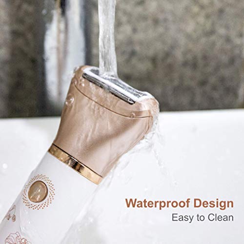 Women's Electric Shaver & Hair Remover - Painless Waterproof Trimmer, Rechargeable, 2-in-1 Face & Body Razor