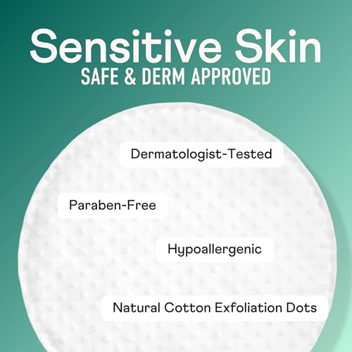 Swisspers Premium Exfoliating Cotton Rounds – Dual-Sided, 80 Count Pack of 6, Ultra Soft & Gentle for Sensitive Skin