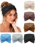 Extra Wide Non-Slip Headbands for Women - 6 Pack Boho Design