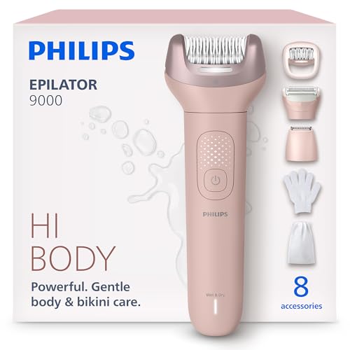 Cordless Wet and Dry Electric Epilator Set with 8 Accessories