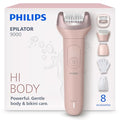 Cordless Wet and Dry Electric Epilator Set with 8 Accessories