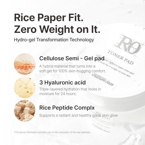 R0 Exfoliating Toner Pads ? Hydrating Face Pads for Pore Care, Hyaluronic Acid, Korean Skin Care, Sensitive Dry Skin, Rice Water, Vegan, 80 Count