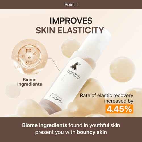 FLASKIN Skin Barrier Essence | Soybean Bouncy Protein Essence | Moisturizing, Strengthens Skin Barrier, Enhances Elasticity | Soybean Protein | Moisturizer for Flaky Skin | Korean Skincare | 80ml