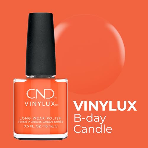 CND Vinylux Longwear Orange Nail Polish, Gel-like Shine & Chip Resistant Color, B-Day Candle, 0.5 fl. oz