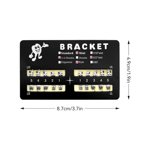100pcs/Pack 022 Slot Bondable with Hook on 345 Teeth Model Mini Roth Brackets Roth,5 pieces per pack 20 pieces per pack. (5 pcs)