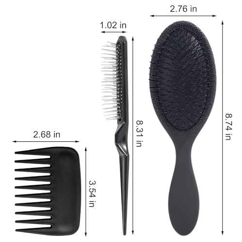 Wig Brushes for Synthetic Hair Wig Comb Set 3 Row Wire Brush Hair Extension Wire Loop 3 PCS