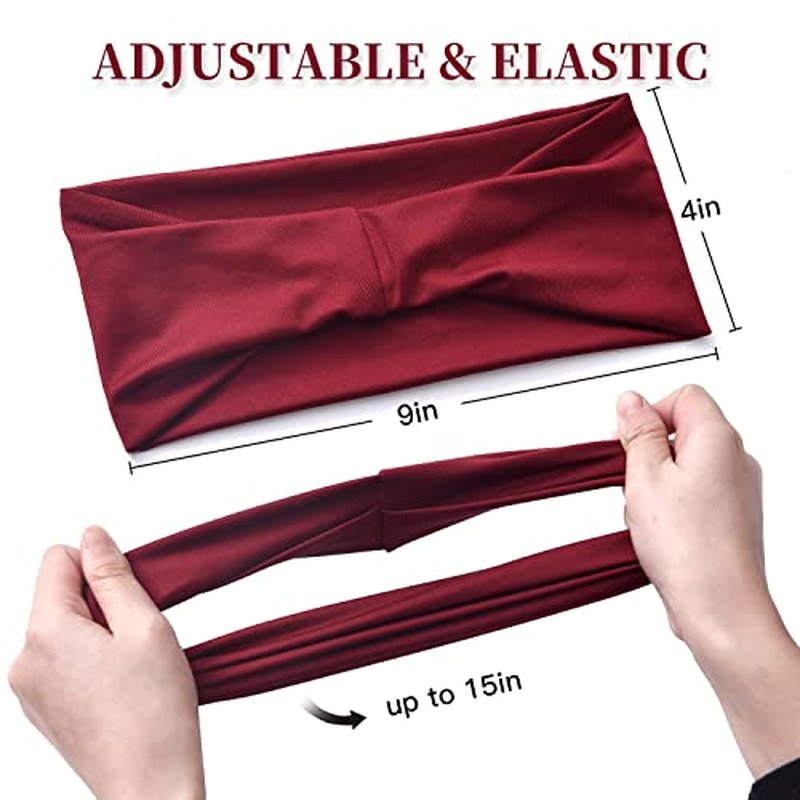 12 Pack Non-Slip Wide Headbands for Women - Soft Elastic Hair Bands