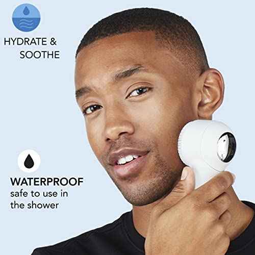 skn by conair Cryotherapy Advanced Facial Cleansing Brush, Featuring Ultra-Hygienic Silicone Brush Head and Cool Plate to Help Soothe Inflammation and Reduce Puffiness