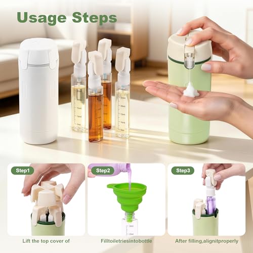 4-in-1 Travel Dispenser Bottles Set 30ML Leak-Proof TSA Approved Toiletry Containers with Labels
