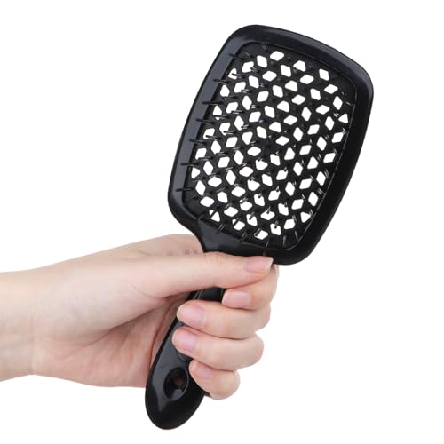 GOO GOO Wet and Dry Vented Detangling Mini Hair Brush, Anti-static for All Hair Types with Lightweight Handle, Black Black