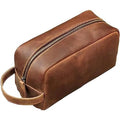Toiletry Bag for Men or Women, Full Grain Leather Handcrafted Dopp Kit, Vintage Travel Leather Toiletry Travel Pouch, Large Cosmetic Bathroom Travel Shaving Bag, Fully Lined with Cotton Fabric