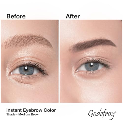 Godefroy Fast Acting Temporary Brow Color, Medium Brown – 3 Applications