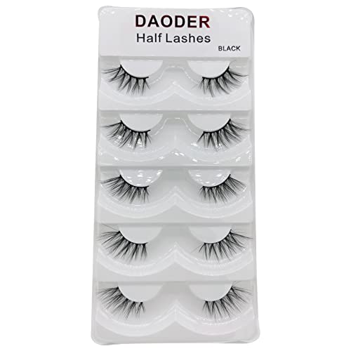 DAODER False Eyelashes Short Lashes Natural Half Lashes Cat Eye Lashes Extension Soft 3D Fake Eyelashes Bulk