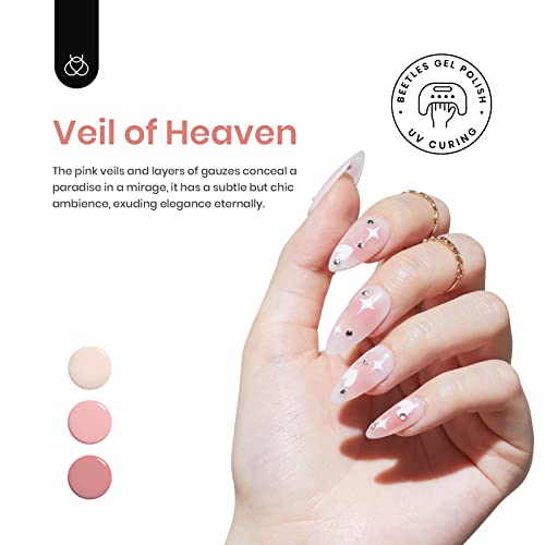 Beetles Gel Polish Nail Extension Kit 240 Pcs Gelly Tips Full Matte Short Coffin Shape 5 in 1 Glue Uv Led Lamp & Jelly Gel Polish Nude Pink Color Neutral Translucent Set Soak Off Nail Lamp Manicure