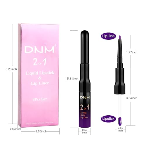 3Pcs 2 in 1 Matte Lip Liner & Liquid Lipstick Set