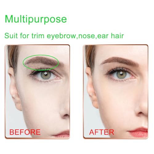 4 Pack Replacement Heads Compatible with Flawless Eyebrow Hair Remover Tool for Women, Rose Gold with a clean brush