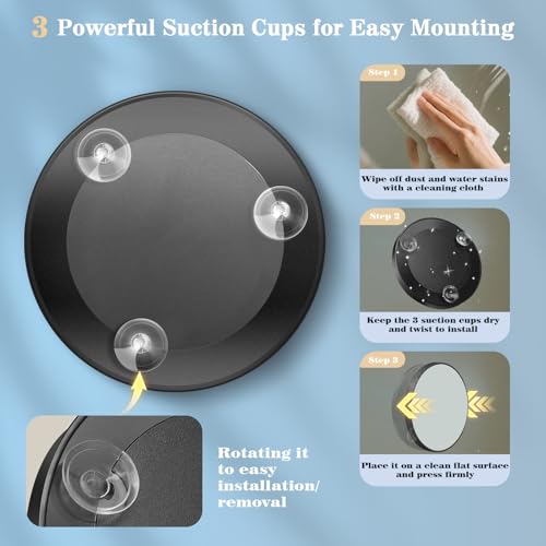 40X Magnifying Mirror 4.5in Round with Suction Cups